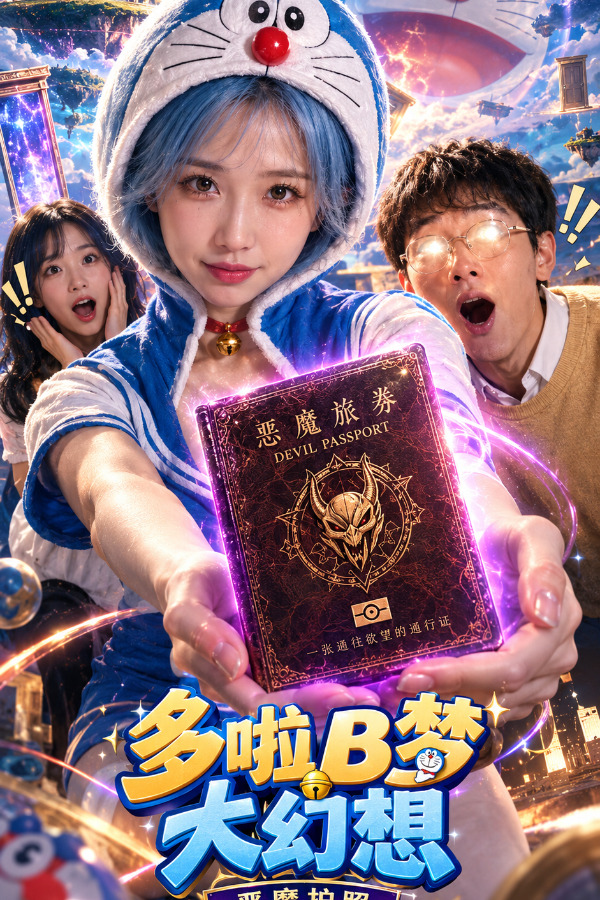 短剧多啦B梦大幻想海报，奇幻题材内容示例